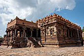 The great Chola temples of Tamil Nadu - The Airavatesvara temple of Darasuram. The mandapa with the porch extension.